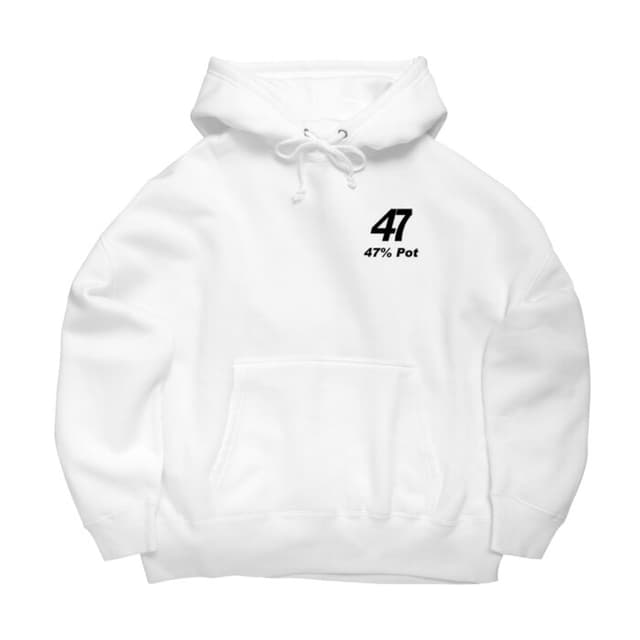 47%Pot white big silhouette hoodie
