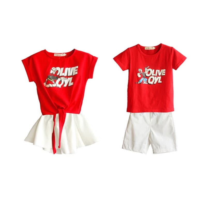 親子ペアルック/お揃い ロゴTシャツ 親子